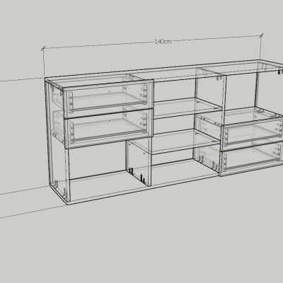 [Happy Home Furniture] WESLEY, Tủ trang trí - 4 hộc kéo ,  140cm x 30cm x 60cm ( DxRxC), THK_048