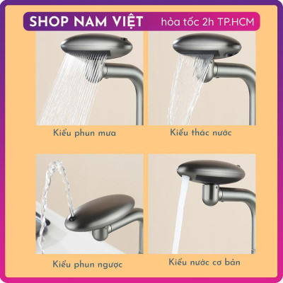 Vòi Nước Lavabo Cao Cấp Inox Đĩa Bay 4 Chế Độ Nước