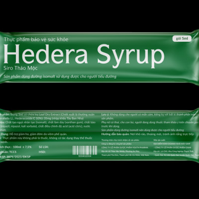 Siro Hedera Syrup Youth Pharma hỗ trợ giảm ho, giảm đờm - Gói 5ml