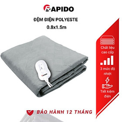 Đệm điện Poly Rapido REB-60SG, chất liệu poly cao cấp, công suất 60W, bảo hành toàn quốc 1 năm - Hàng chính hãng