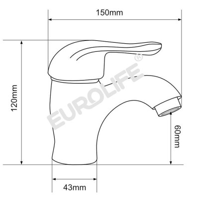 Vòi lavabo lạnh Eurolife EL-117 (Trắng bạc)