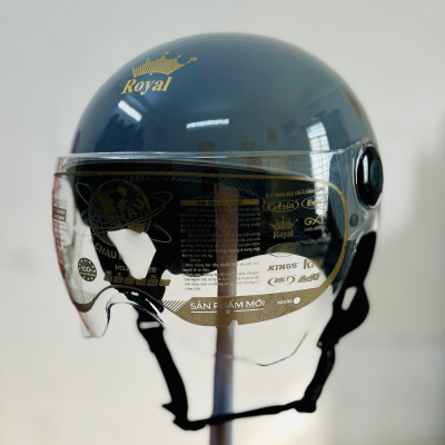 Mũ bảo hiểm xe máy 1/2 Royal M162K có kính màu trắng trong che bụi dành cho nam và nữ đi xe máy chính hãng