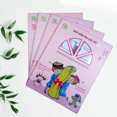 Giấy kiểm tra 4 ô ly giấy trắng dày 100gsm chống hằn lem với tất cả các loại bút, bảng kẻ sẵn tiện lợi,15 tờ đôi GKT01 Green Art - Hàng chính hãng