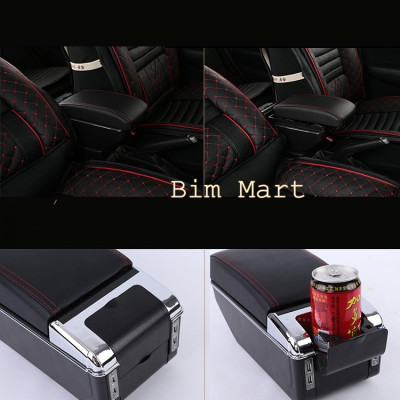 Hộp tỳ tay dành cho xe Toyota Rush/Avanza tích hợp 7 cổng USB, bọc da cao cấp