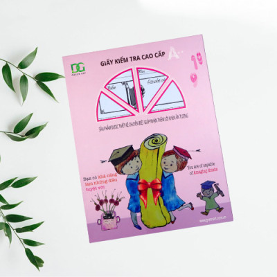 Giấy kiểm tra 4 ô ly giấy trắng dày 100gsm chống hằn lem với tất cả các loại bút, bảng kẻ sẵn tiện lợi,15 tờ đôi GKT01 Green Art - Hàng chính hãng