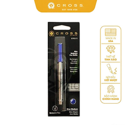 Ruột Bút Ký Viết Bi Khô Ngòi Mảnh Cross Mực Xanh (Vỉ 1 Cái)