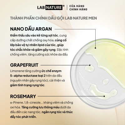 Dầu gội Lab Nature Men Hair-loss 470g - Công nghệ Nano Giảm Rụng Tóc 10 Lần