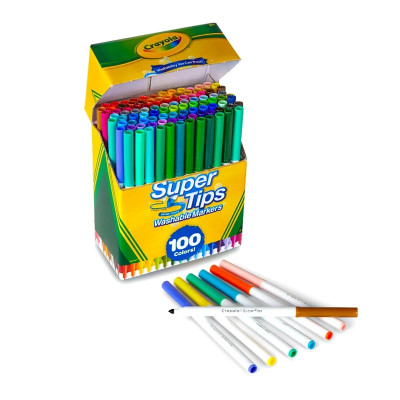 Bộ Bút Lông 100 Màu Super Tips Washable Markers - Crayola 585100