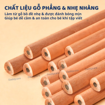 Bộ bút Chì 2B 4B 6B hộp 6 bút chì Mideer Thick Triangular Pencils, Đồ dùng học tập
