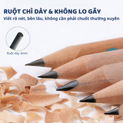 Bộ bút Chì 2B 4B 6B hộp 6 bút chì Mideer Thick Triangular Pencils, Đồ dùng học tập