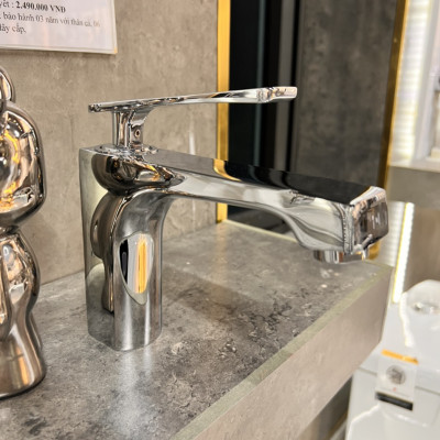 Vòi rửa mặt nóng lạnh thân cấp cao cấp đồng mạ crom GR 6168B (sang trọng, hiện đại, đẳng cấp thời thượng)