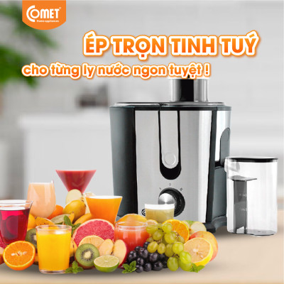 Máy ép trái cây Comet CM9838 công suất 400W – ép nhanh, lọc bã riêng, dung tích 0.5L – Hàng chính hãng, bảo hành 12 tháng
