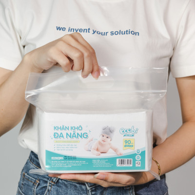 Khăn khô đa năng cao cấp cho bé EcoWipes Ecobi không mùi không paraben an toàn cho da bé