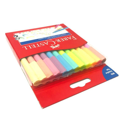 Bút Lông 12 Màu Connector Pastel & Neon - Faber-Castell