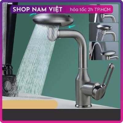 Vòi Nước Lavabo Cao Cấp Inox Đĩa Bay 4 Chế Độ Nước