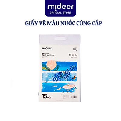 Giấy vẽ màu nước cứng cáp, giấy canson vẽ màu nước, sơn dầu, acrylic Mideer Premium Paint Paper Pad