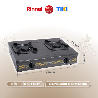 Bếp gas dương Rinnai RV-260(G)N mặt bếp men và kiềng bếp men - Hàng chính hãng.
