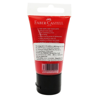 Tuýp màu vẽ acrylic 30ml briliant red (đỏ tươi) Faber 183021