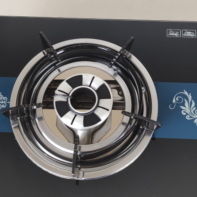 Bếp ga đôi kiếng cường lực Raiden RDB2250B, kiềng men 5mm, kính 7ly, mũ nhôm-Hàng chính hãng