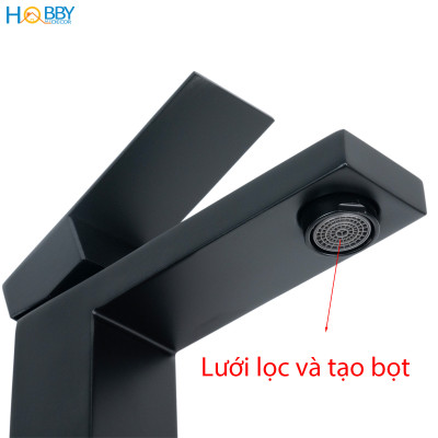 Vòi rửa mặt lavabo nóng lạnh inox 304 sơn đen Hobby Home Decor VRM5D