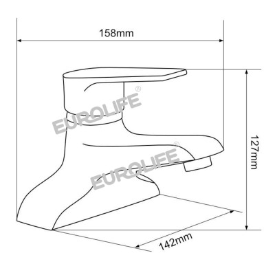Vòi Lavabo nóng lạnh 2 chân Đồng mạ Chrome Eurolife EL-AZA03-1 (Trắng bạc)