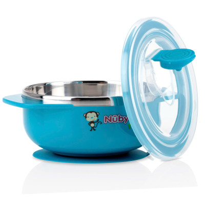 [ 5572-Nuby ] Bát ăn dặm giữ nhiệt kèm đế hút chân không, chống trượt đổ