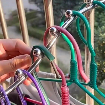 combo 10 Móc 9 bi & 7 bi treo quần áo shop thời trang dạng bi cong inox - ( loại gài & bắt vít )