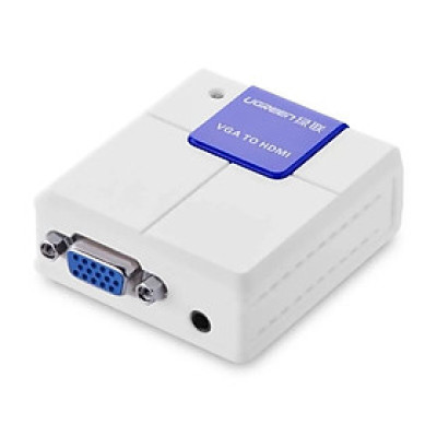 Bộ chuyển đổi VGA Audio to HDMI cao cấp có nguồn phụ Màu Trắng Ugreen GK40224 Hàng chính hãng
