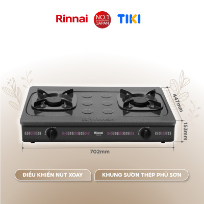 Bếp gas dương Rinnai RV-2715(G) mặt bếp men và kiềng bếp men - Hàng chính hãng.