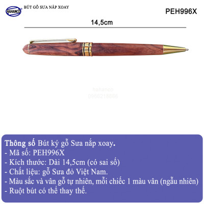 Bút Ký Gỗ Sưa Đỏ - Đẳng Cấp Của Người Thành Đạt/ May Mắn/ Bình An - PEH996X