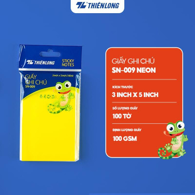 Giấy ghi chú - Giấy notes Neon Thiên Long - Nhiều kích thước