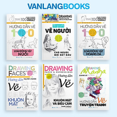 Sách Combo Vẽ Người Cho Người Mới Bắt Đầu-Hướng Dẫn Vẽ 100 Loài Động Vật Hoang Dã/Động Vật Nuôi/Vẽ Khuôn Mặt Và Biểu Cảm