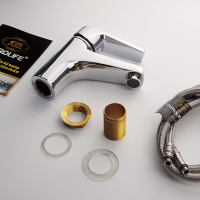 Vòi lavabo nóng lạnh Eurolife EL-3002 (Trắng bạc)