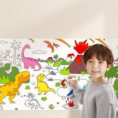 Tranh tô màu dán tường cho bé khổng lồ 4m*40cm Mideer Adhesive Colouring Scroll