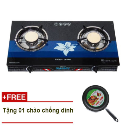 Bếp gas hồng ngoại Rainy + Tặng chảo chống dính - Màu Ngẩu Nhiên -Hàng Chính Hãng 