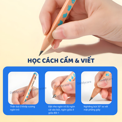Bộ bút Chì 2B 4B 6B hộp 6 bút chì Mideer Thick Triangular Pencils, Đồ dùng học tập