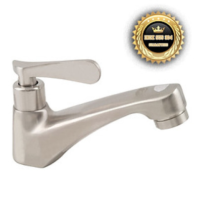 Vòi lavabo lạnh Inox SUS 304 Eurolife EL-122 (Trắng vàng)