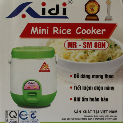 Nồi cơm điện mini cặp lồng Aidi MR-SM 88N (0,6 lít) -Màu Ngẫu Nhiên - Hàng Chính Hãng