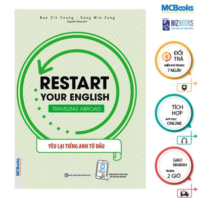 Sách - Restart Your English - Yêu Lại Từ Đầu Tiếng Anh - Traveling Abroad + More Expression + Basic Grammar +  Daily Life - Combo 4 Cuốn - MCBooks