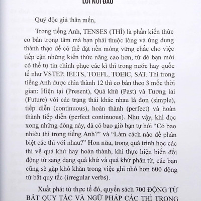 700 Động Từ Bất Quy Tắc Và Ngữ Pháp Các Thì Trong Tiếng Anh