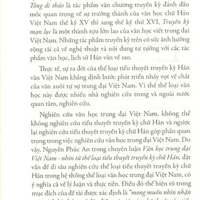 Văn Học Trung Đại Việt Nam Nhìn Từ Thể Loại Tiểu Thuyết Truyền Kỳ Chữ Hán (TH)