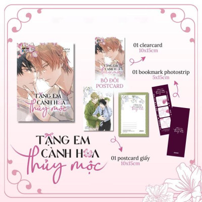 Sách - Tặng Em Cành Hoa Thủy Mộc - Tặng Kèm Photostrip Bookmark Hai Mặt + Postcard + Clearcard