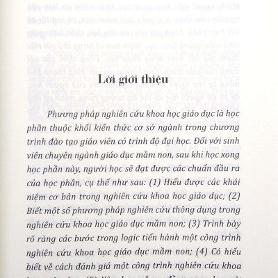 Giáo Trình Phương Pháp Nghiên Cứu Khoa Học Giáo Dục Mầm Non