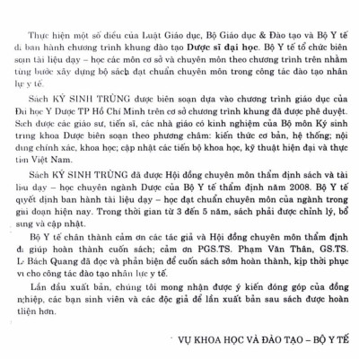 Ký sinh trùng (dùng cho đào tạo dược sĩ đại học)