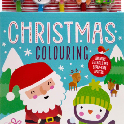 Eraser Pencil Toppers: Christmas Colouring