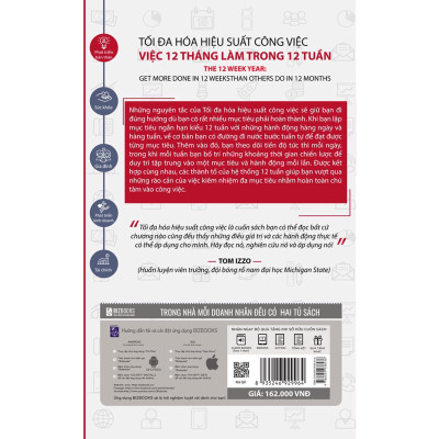 Sách - Tối đa hoá hiệu suất công việc - việc 12 tháng làm trong 12 tuần - MC