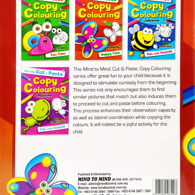 Fun With Cut & Paste Copy Colouring: Butterfly Happy Time