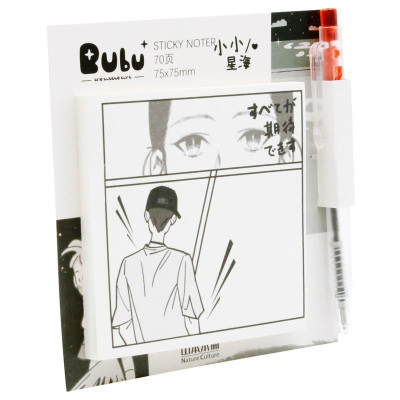 Giấy Note Hình Kèm Bút 75 x 75 mm - Bu Bu BLTP-0341 - Mẫu 4 (70 Tờ)