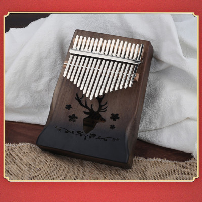 Đàn Kalimba Gỗ 17 Phím I Khắc Hình Tuần Lộc I Nhạc Cụ Gỗ Du Dương Cho Người Mới Bắt Đầu
