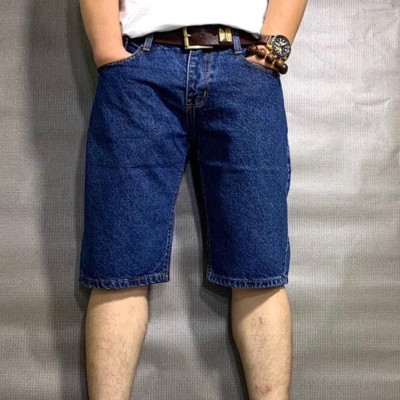 Quần Short Jean Nam Phom Xuông THOITRANG24H Vải Trơn Không Co Dãn Bền Màu Không Lỗi Thời Đủ Size